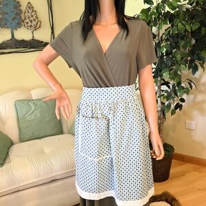 Vintage,  Handmade Apron, 50s-60s, Nautical Theme, White, Blue, Green